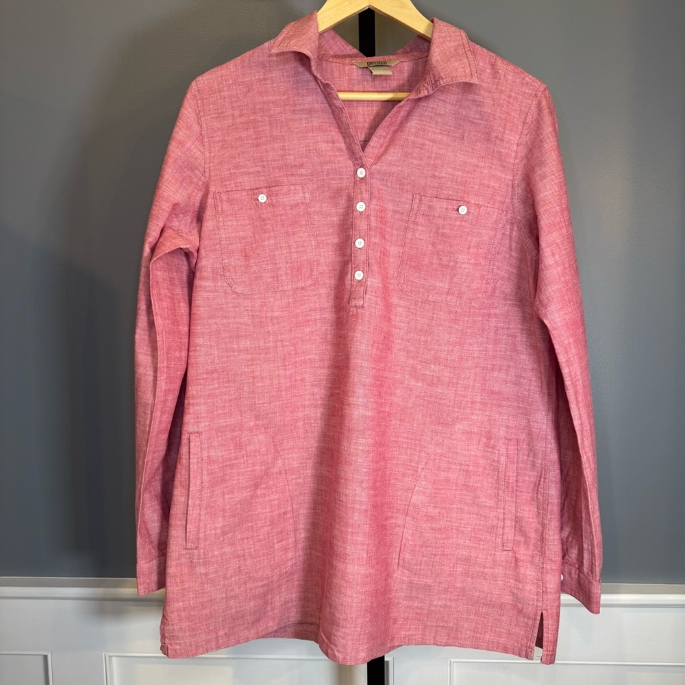 Duluth Trading Co Red Cotton Pullover Tunic Shirt‎ Women’s L - Picture 2 of 12